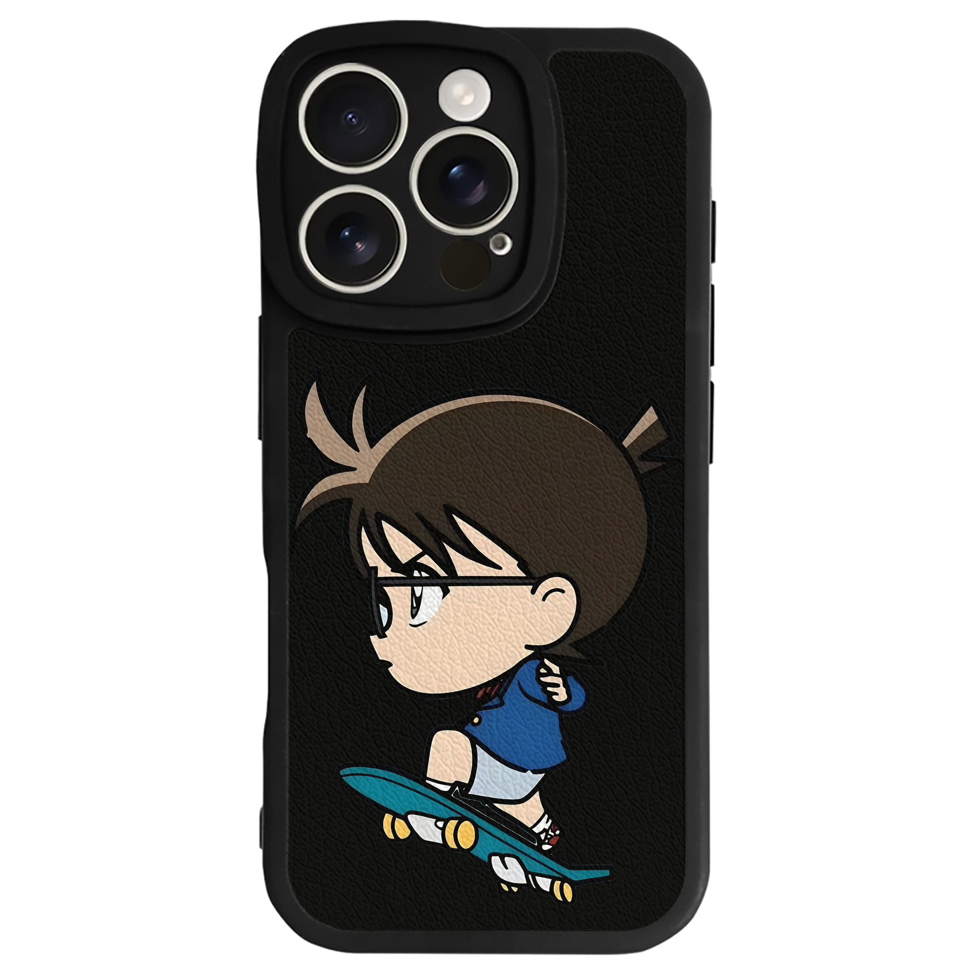 （画像用） 名探偵コナン 江戸川 コナン Detective Conan Conan Edogawa 【iPhone 16シリーズ対応】シリコンスマホケース（レザー調） 材質：シリコン